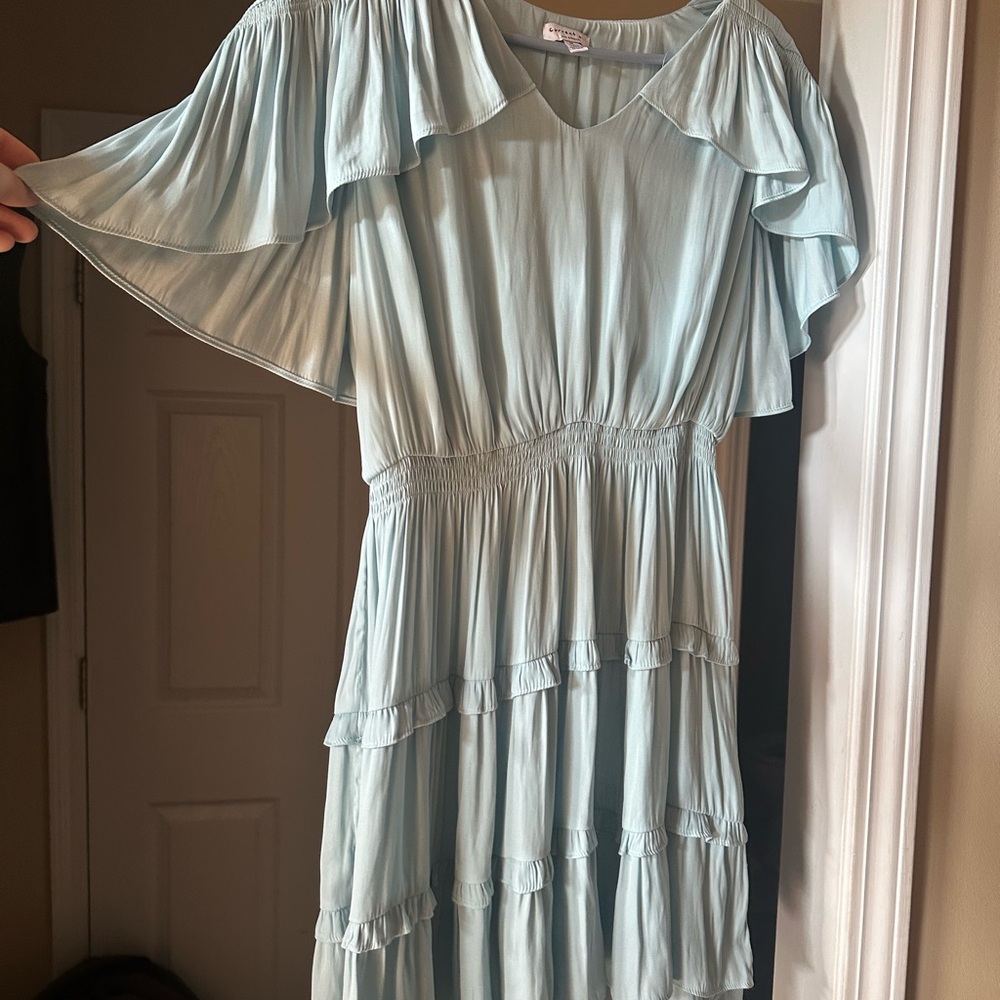 Current air Medium Light Blue Ruffled Dress